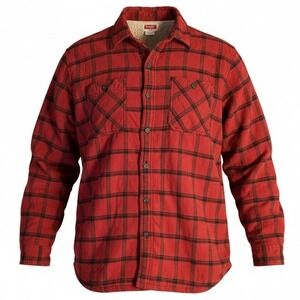 WRANGLER Heavyweight Sherpa Lined Flannel Shirt Jacket Plaid Longsleeve Mens 2XL